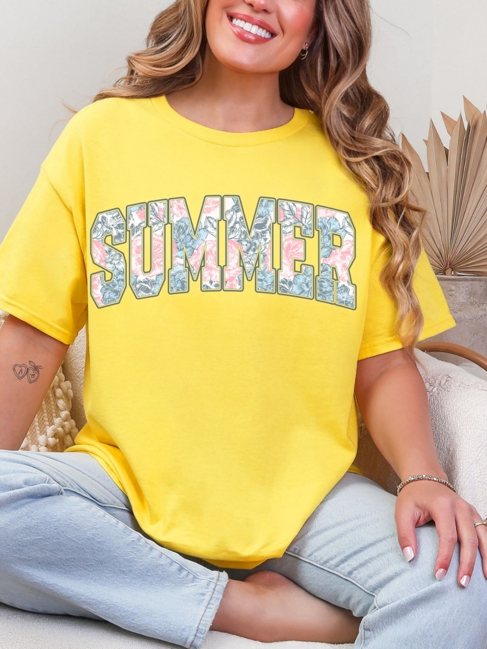 Gildan Yellow "SUMMER" Graphic Tee
